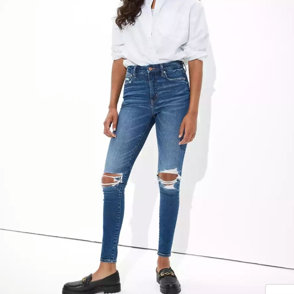 AE Luxe Ripped Super Hi-Rise Jegging